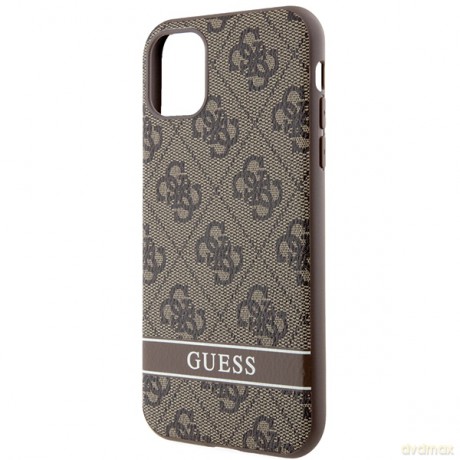 Guess nakładka do iPhone 11 GUHCN61P4SNW brązowa HC 4G Stripe