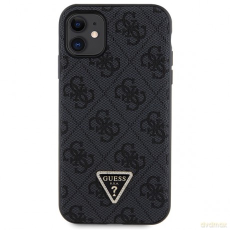 Guess nakładka do iPhone 11 GUHCN61P4TDSCPK czarna HC PU Leather Metal Logo Strass Crossbody