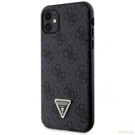 Guess nakładka do iPhone 11 GUHCN61P4TDSCPK czarna HC PU Leather Metal Logo Strass Crossbody