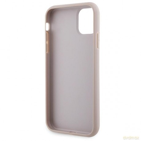 Guess nakładka do iPhone 11 GUHCN61P4TDSCPP różowa HC PU Leather Metal Logo Strass Crossbody