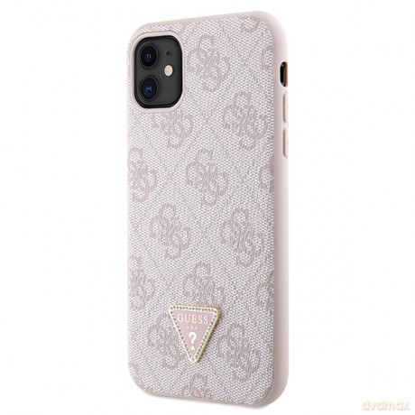 Guess nakładka do iPhone 11 GUHCN61P4TDSCPP różowa HC PU Leather Metal Logo Strass Crossbody