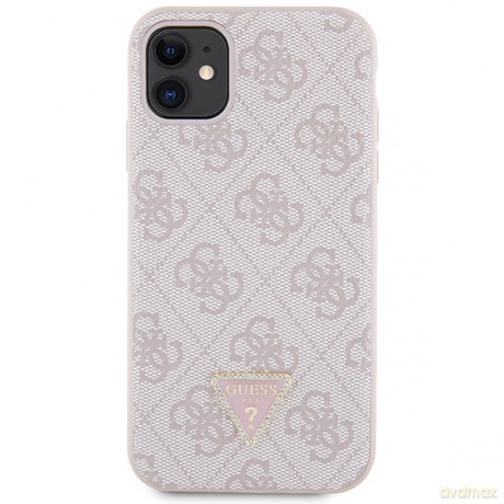 Guess nakładka do iPhone 11 GUHCN61P4TDSCPP różowa HC PU Leather Metal Logo Strass Crossbody