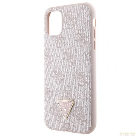 Guess nakładka do iPhone 11 GUHCN61P4TDSCPP różowa HC PU Leather Metal Logo Strass Crossbody