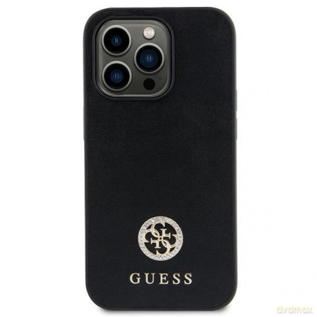 Guess nakładka do iPhone 11 GUHCN61PS4DGPK czarna HC PU 4G Metal Logo Strass