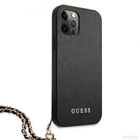 Guess nakładka do iPhone 11 GUHCN61SASGBK czarne hard case Saffiano Chain