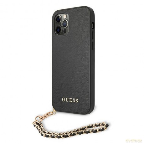 Guess nakładka do iPhone 11 GUHCN61SASGBK czarne hard case Saffiano Chain