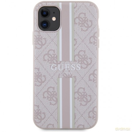 Guess nakładka do iPhone 11 GUHMN61P4RPSP pink harcase Magsafe 4G Printed Stripes