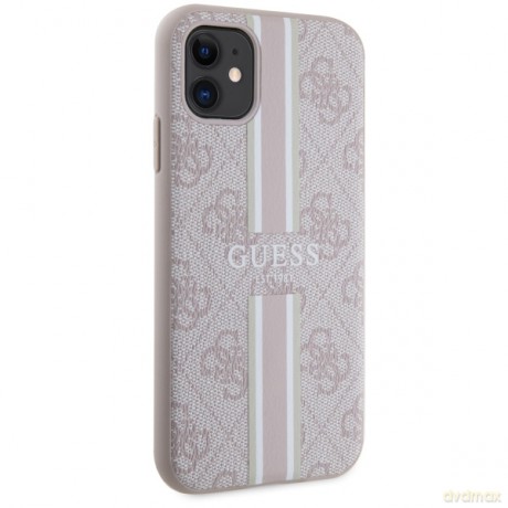 Guess nakładka do iPhone 11 GUHMN61P4RPSP pink harcase Magsafe 4G Printed Stripes