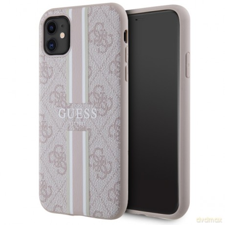 Guess nakładka do iPhone 11 GUHMN61P4RPSP pink harcase Magsafe 4G Printed Stripes