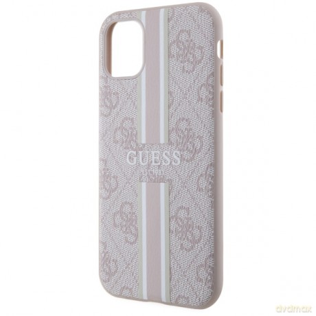 Guess nakładka do iPhone 11 GUHMN61P4RPSP pink harcase Magsafe 4G Printed Stripes