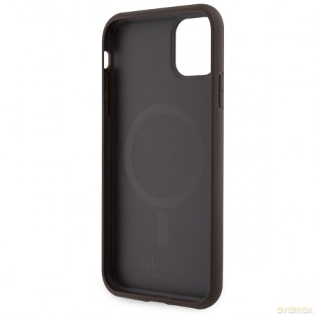 Guess nakładka do iPhone 11 GUHMN61P4RPSW brązowa harcase Magsafe 4G Printed Stripes