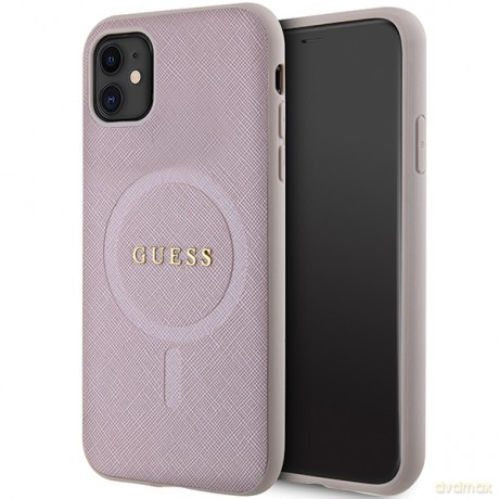 Guess nakładka do iPhone 11 GUHMN61PSAHMCP różowa Saffiano Magsafe