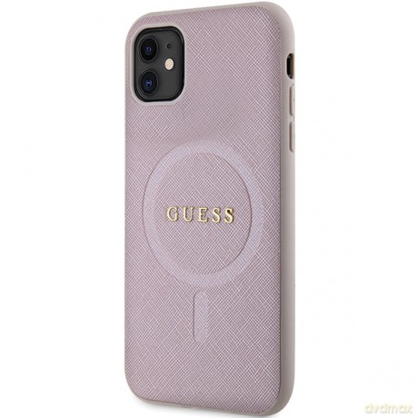 Guess nakładka do iPhone 11 GUHMN61PSAHMCP różowa Saffiano Magsafe