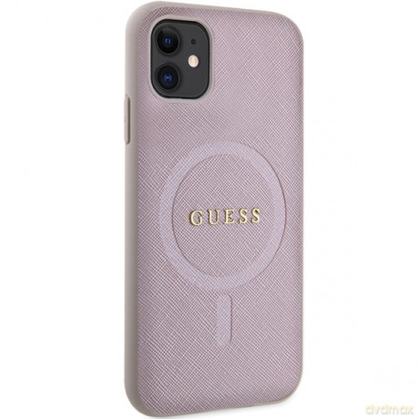 Guess nakładka do iPhone 11 GUHMN61PSAHMCP różowa Saffiano Magsafe