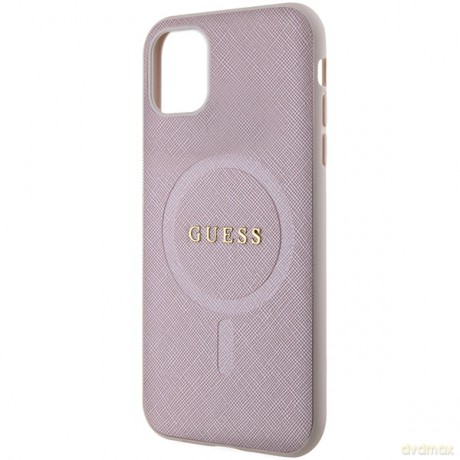 Guess nakładka do iPhone 11 GUHMN61PSAHMCP różowa Saffiano Magsafe