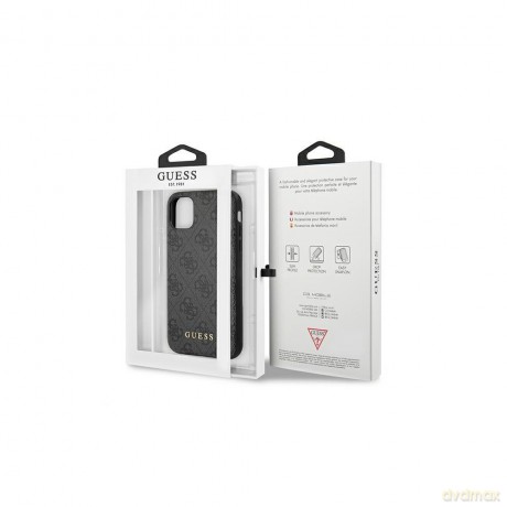 Guess nakładka do iPhone 11 Pro Max GUHCN65G4GFGR hardcase PU 4G Metal Gold Logo szara