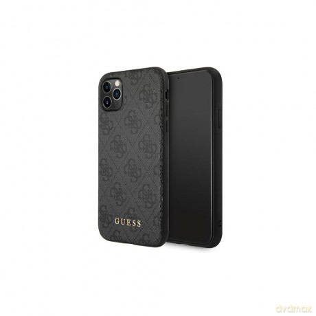 Guess nakładka do iPhone 11 Pro Max GUHCN65G4GFGR hardcase PU 4G Metal Gold Logo szara