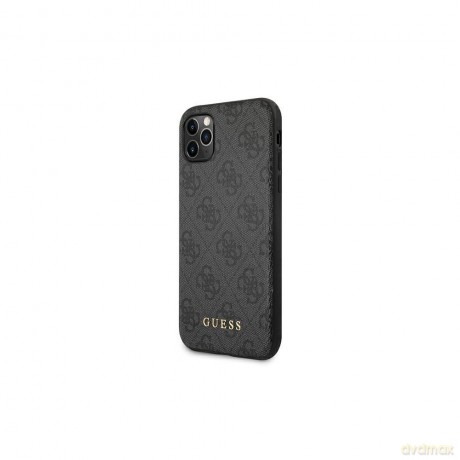 Guess nakładka do iPhone 11 Pro Max GUHCN65G4GFGR hardcase PU 4G Metal Gold Logo szara
