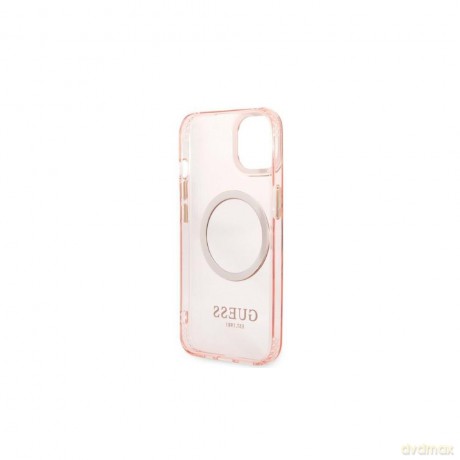 Guess nakładka do iPhone 13 6,1" GUHMP13MHTCMP różowa hard case Gold Outline Translucent MagSafe