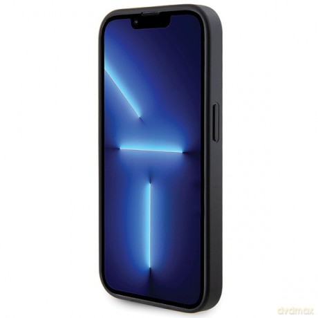 Guess nakładka do iPhone 13 Pro 6,1" GUHCP13LPS4DGPK czarna HC PU 4G Metal Logo Strass
