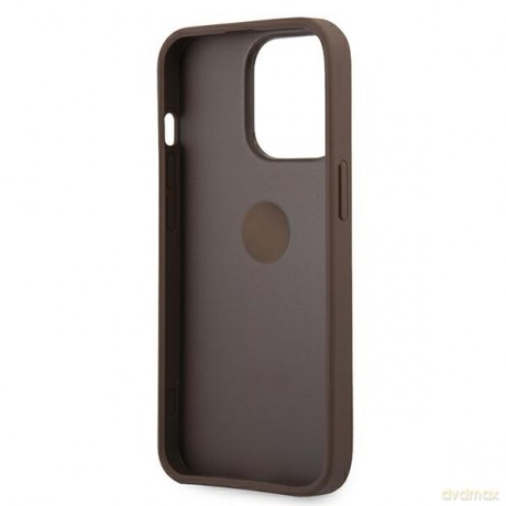Guess nakładka do iPhone 13 Pro Max 6,7" GUHCP13X4GMRBR brązowa HC PU 4G Ring