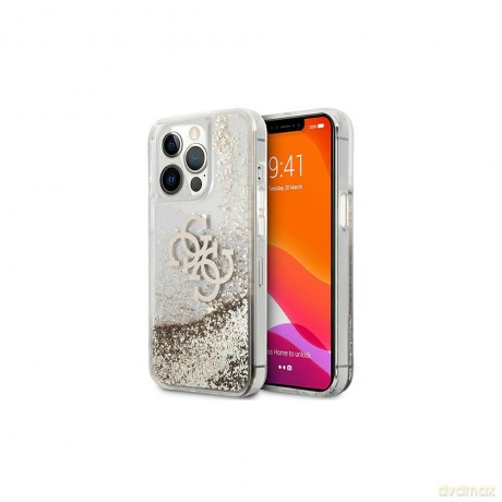 Guess nakładka do iPhone 13 Pro Max 6,7" GUHCP13XLG4GGO złota hard case 4G Big Liquid Glitter