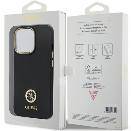Guess nakładka do iPhone 13 Pro Max 6,7" GUHCP13XM4DGPK czarna HC Silicone Logo Strass 4G