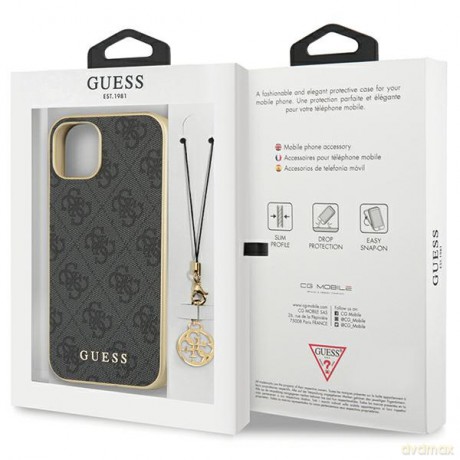 Guess nakładka do iPhone 14 6,1" GUHCP14SGF4GGR szara HC PU 4G Charm