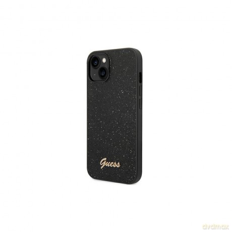 Guess nakładka do iPhone 14 6,1" GUHCP14SHGGSHK czarna PC/TPU Glitter Flakes case Script Metal Logo