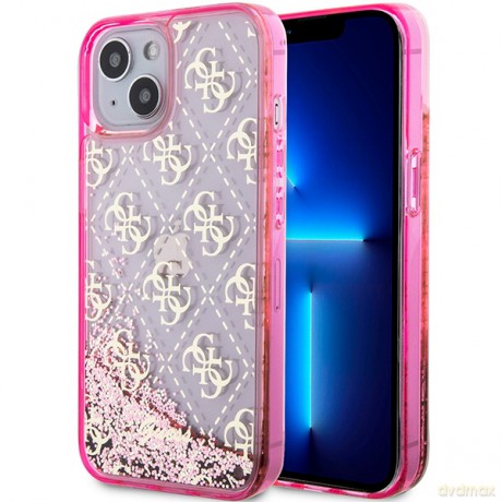 Guess nakładka do iPhone 14 6,1" GUHCP14SLC4PSGP różowa hardcase Liquid Glitter 4G Translucent