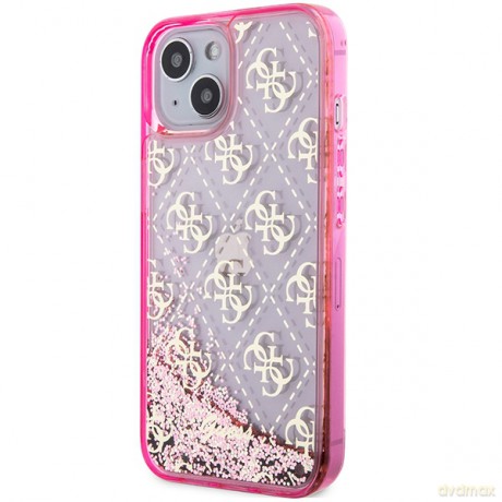 Guess nakładka do iPhone 14 6,1" GUHCP14SLC4PSGP różowa hardcase Liquid Glitter 4G Translucent