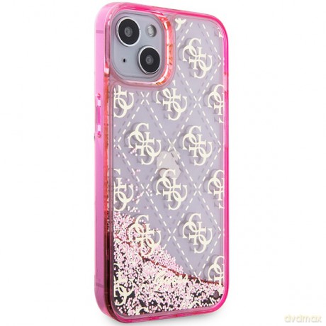 Guess nakładka do iPhone 14 6,1" GUHCP14SLC4PSGP różowa hardcase Liquid Glitter 4G Translucent