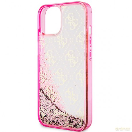 Guess nakładka do iPhone 14 6,1" GUHCP14SLC4PSGP różowa hardcase Liquid Glitter 4G Translucent