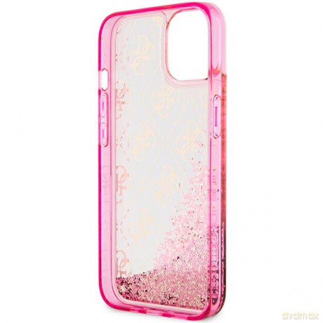 Guess nakładka do iPhone 14 6,1" GUHCP14SLC4PSGP różowa hardcase Liquid Glitter 4G Translucent