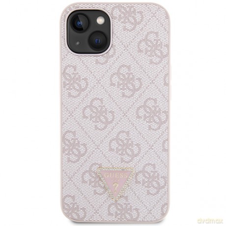 Guess nakładka do iPhone 14 6,1" GUHCP14SP4TDSCPP różowa HC PU Leather Metal Logo Strass Crossbody