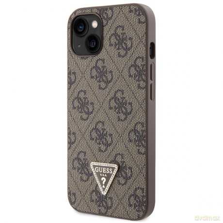 Guess nakładka do iPhone 14 6,1" GUHCP14SP4TDSCPW brązowa HC PU Leather Metal Logo Strass Crossbody