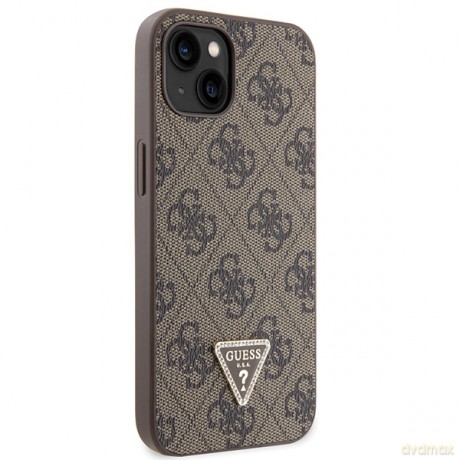 Guess nakładka do iPhone 14 6,1" GUHCP14SP4TDSCPW brązowa HC PU Leather Metal Logo Strass Crossbody