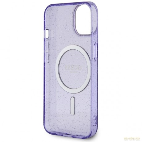 Guess nakładka do iPhone 14 6,1" GUHMP14SHCMCGU fioletowa hardcase Magsafe IML Glitter Gold