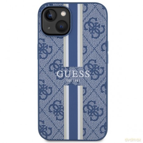 Guess nakładka do iPhone 14 6,1" GUHMP14SP4RPSB niebieska hardcase Magsafe 4G Printed Stripes
