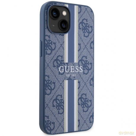 Guess nakładka do iPhone 14 6,1" GUHMP14SP4RPSB niebieska hardcase Magsafe 4G Printed Stripes