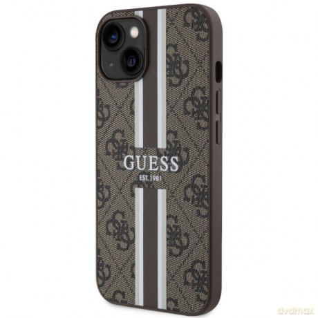 Guess nakładka do iPhone 14 6,1" GUHMP14SP4RPSW brązowa harcase Magsafe 4G Printed Stripes