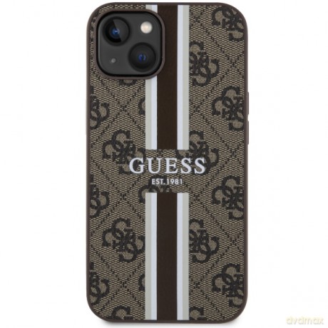 Guess nakładka do iPhone 14 6,1" GUHMP14SP4RPSW brązowa harcase Magsafe 4G Printed Stripes