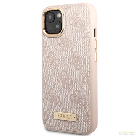 Guess nakładka do iPhone 14 6,1" GUHMP14SU4GPRP różowa hard case 4G Metal Plate Logo MagSafe