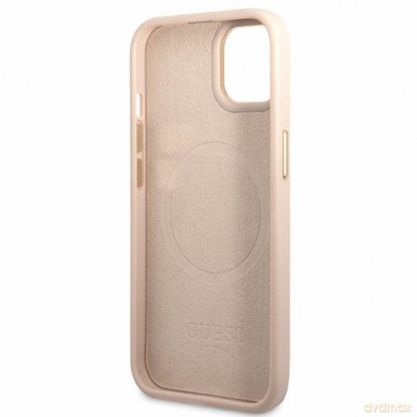 Guess nakładka do iPhone 14 6,1" GUHMP14SU4GPRP różowa hard case 4G Metal Plate Logo MagSafe