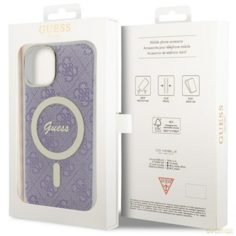 Guess nakładka do iPhone 14 Plus 6,7" GUHMP14MH4STU purpurowa hard case 4G MagSafe
