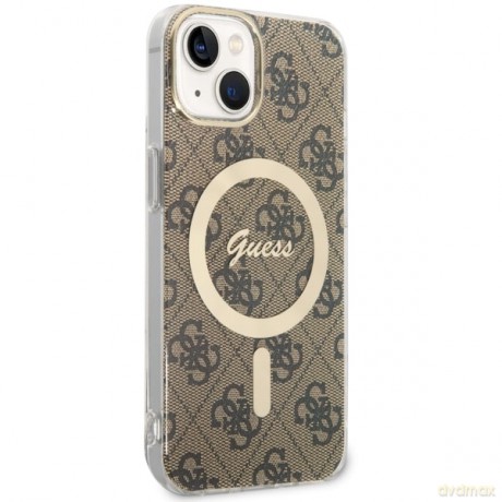 Guess nakładka do iPhone 14 Plus 6,7" GUHMP14MH4STW brązowa hardcase Magsafe IML 4G
