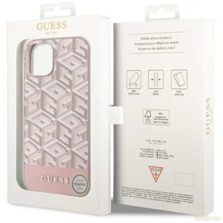 Guess nakładka do iPhone 14 Plus 6,7" GUHMP14MHGCFSEP różowa hard case GCube Stripes MagSafe