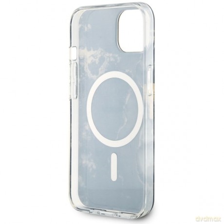 Guess nakładka do iPhone 14 Plus 6,7" GUHMP14MHTMRSK czarna hard case Golden Marble MagSafe
