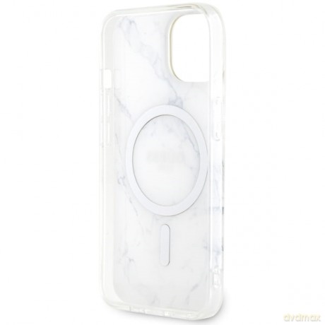 Guess nakładka do iPhone 14 Plus 6,7" GUHMP14MPCUMAH biała hard case Marble MagSafe
