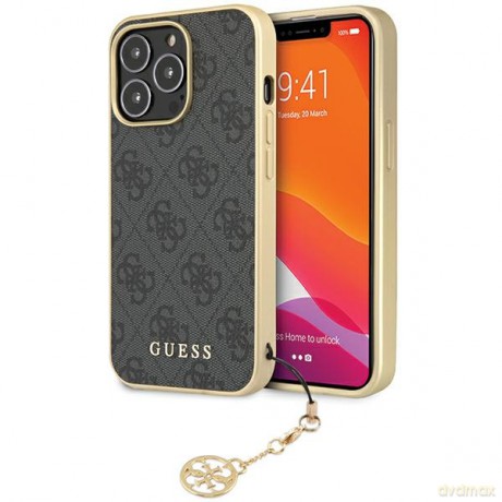 Guess nakładka do iPhone 14 Pro 6,1" GUHCP14LGF4GGR szara HC PU 4G Charm